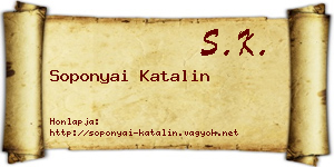 Soponyai Katalin névjegykártya