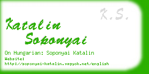 katalin soponyai business card